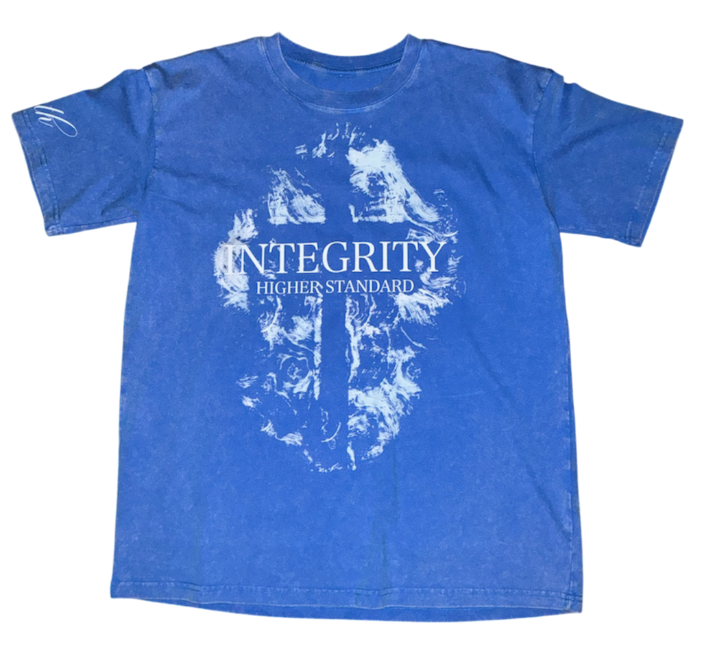 Integrity/Fruit of the spirit Stone washed T shirt baby blue
